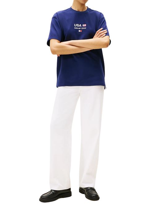 T-shirt blu in cotone Tommy Hilfiger | MW0MW41417DY4